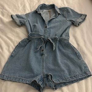 Billabong x Salty Blonde denim short romper